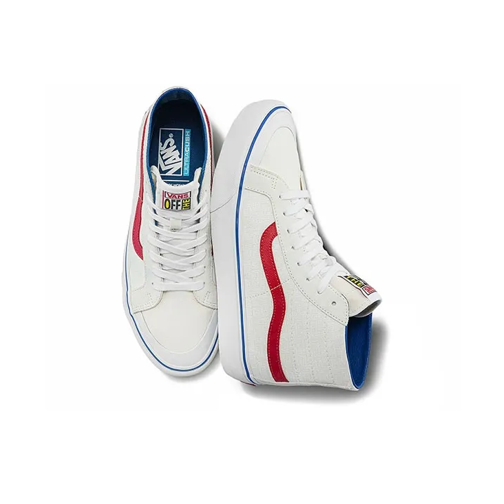 Vans Yucca X Vans SK8 HI 138 Decon Sf Low Top Casual Skateboarding Shoes Unisex White Red-3