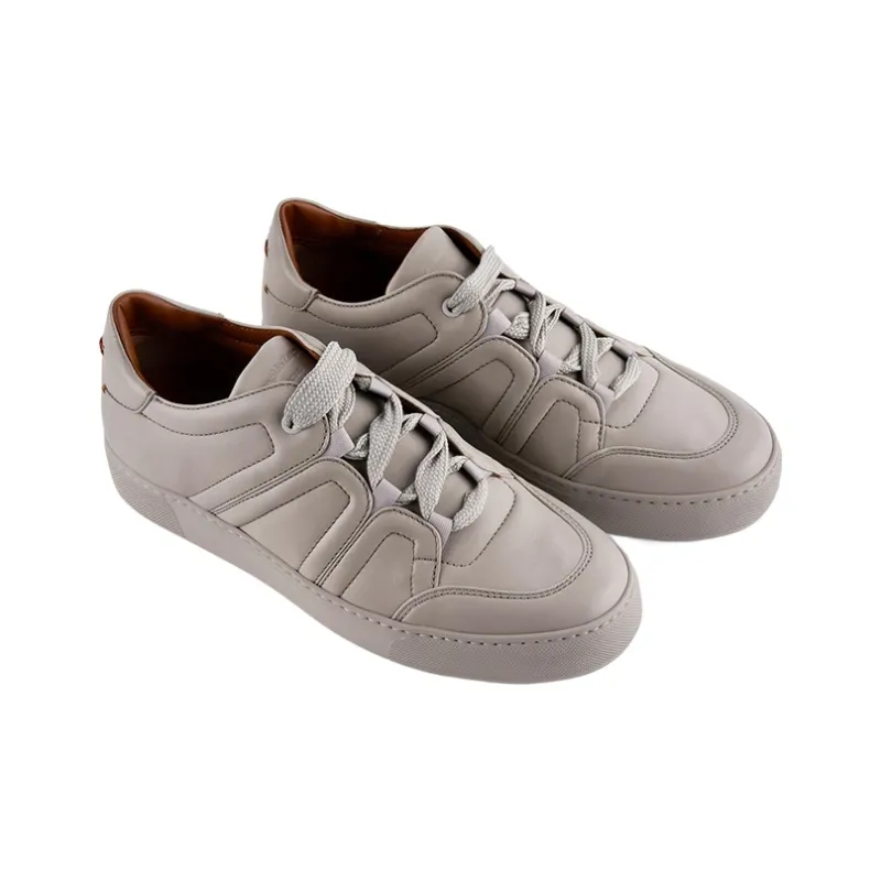 Zegna Tiziano Wear-Resistant Low-Top Skateboard Shoes Men's Light Gray-2