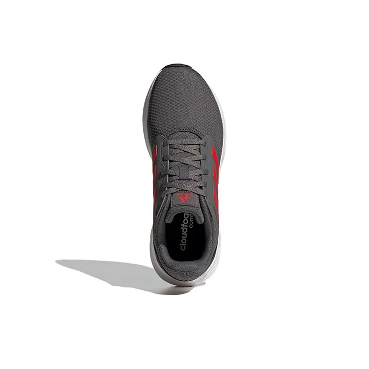 Adidas Galaxy 6 Cushioned Anti-Slip Wear-Resistant Breathable Lightweight Low-Top Running Shoes Men's Gray Red-4