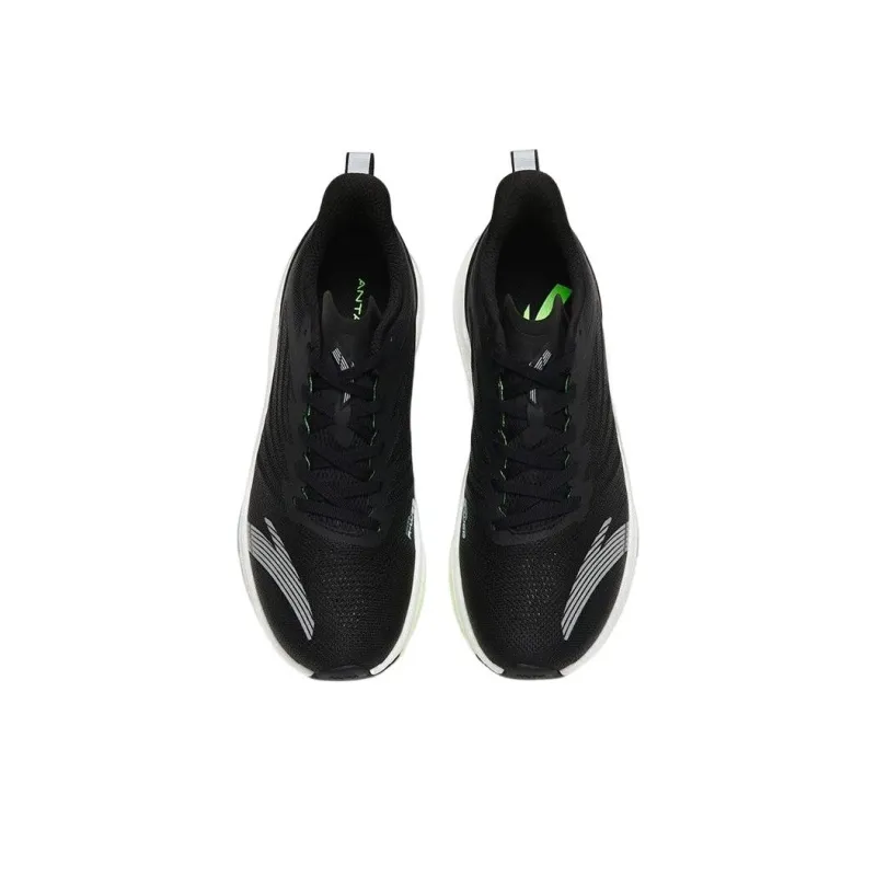 Anta MACH 3.0 Anti Slip Wear Resistant Low Top Running Shoes Men's Black Green-2