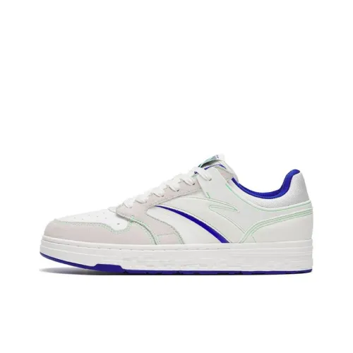 Anta Street Naughty Anti Slip And Wear Resistant Lightweight Low Top Skateboard Shoes White Blue