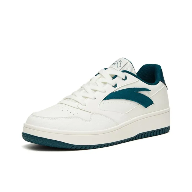 Anta Life Collection 0 Sensitivity Slip Resistant Cushioning Abrasion Resistant Low Top Skateboard Shoes Green White-1