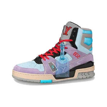 LOUIS VUITTON Trainer Ankle Sneakers 'Purple Red Blue'