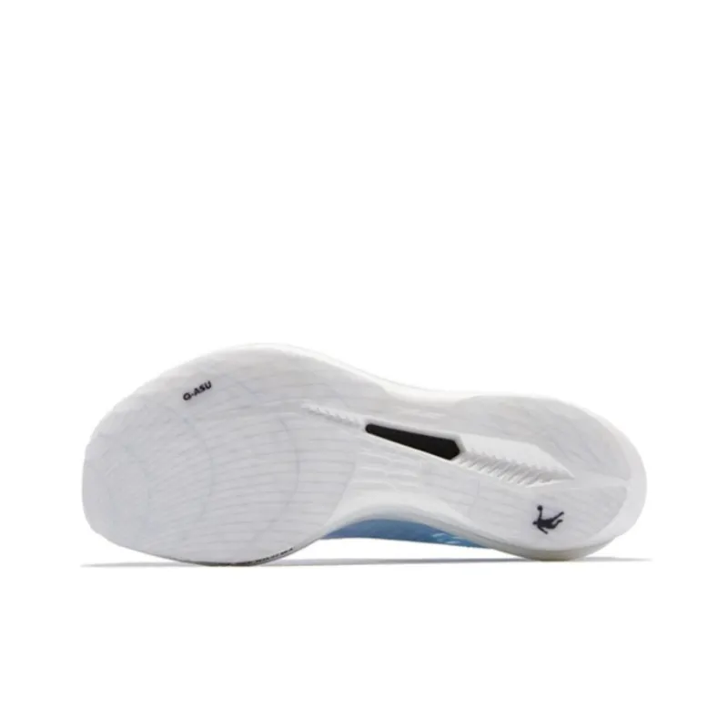 QIAODAN Feiying PB2.0 Cushioned Slip Resistant Abrasion Resistant Low Top Marathon Running Shoes Men's Blue White-6