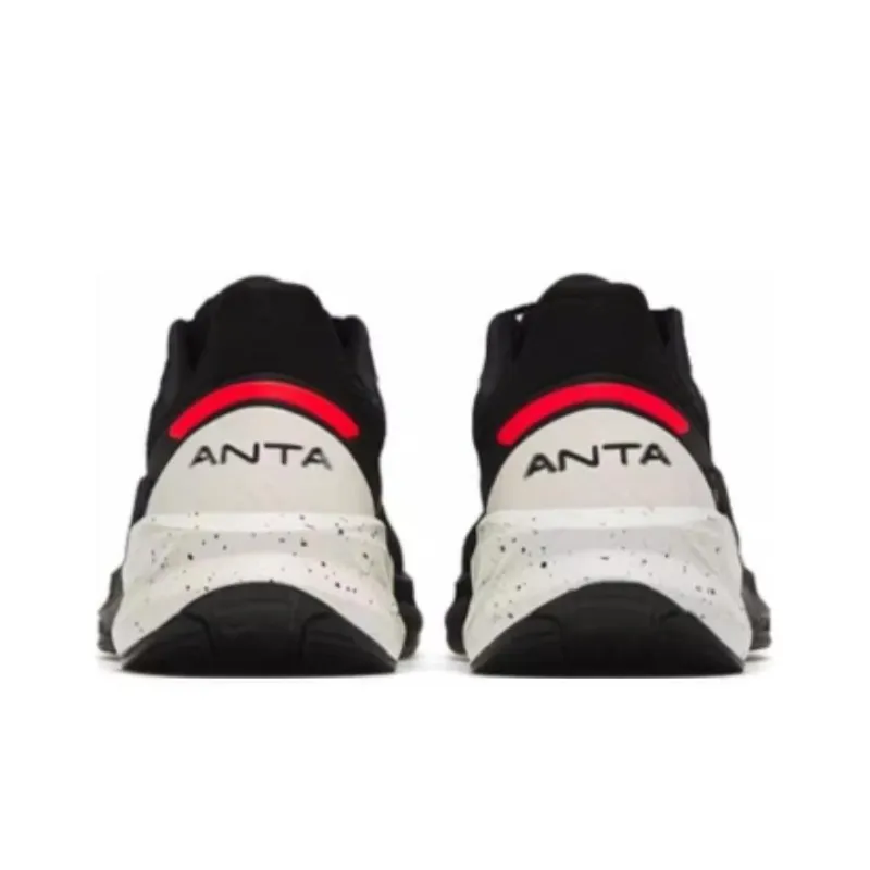 Anta DuCi4 Cushioning, Slip Resistant, And Abrasion Resistant Low Top Running Shoes Men's Black White Red-4