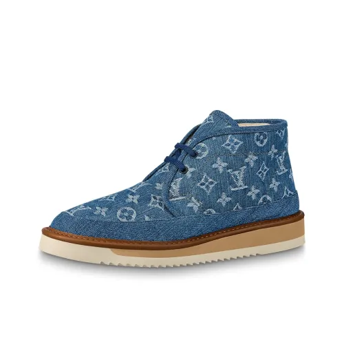 LOUIS VUITTON Cosy Ankle Boots Men Blue