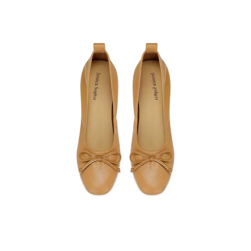 JESSICA SOPHIA Grandma Shoes Casual Single Shoes 2cm Women's Black-6