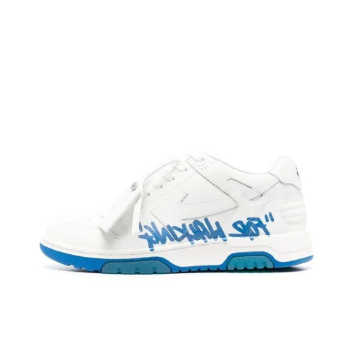 OFF-WHITE Out Of Office OOO Low Tops For Walking White Royal Blue