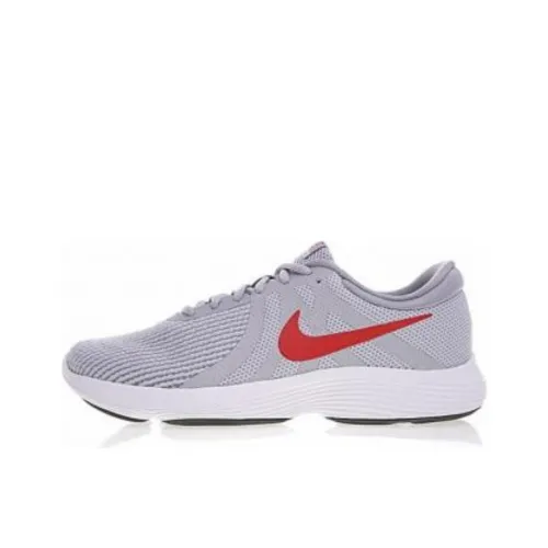 Nike Revolution 4 Wolf Grey/Gym Red-Stealth