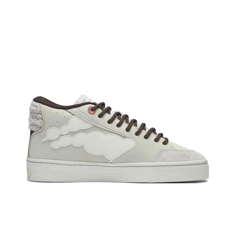 Pablo Ientile x LiNing Wei Wu 180 Cushioning Abrasion Resistant Lightweight Mid Top Skateboard Shoes Men's Camel Gray-1