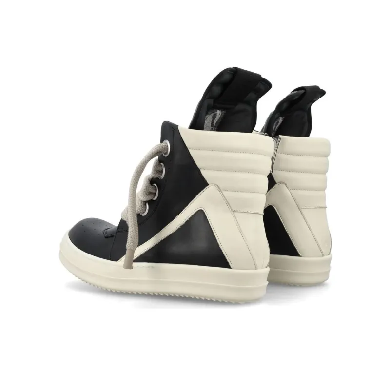 RICK OWENS GeoBasket Oversized Eylet Black White-4