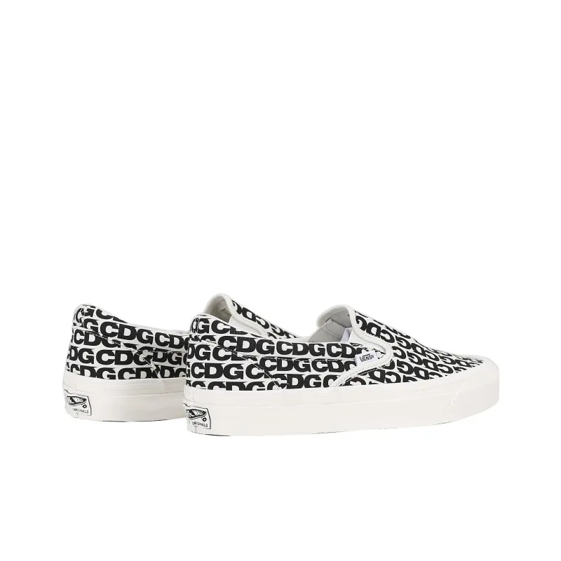 Vans Vault Slip On Lx Comme Des Garcons White Black-3