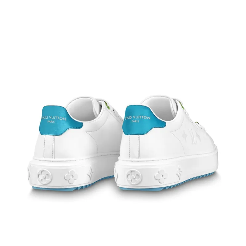 LOUIS VUITTON Time Out Sneakers 'White With Blue' Women's-4