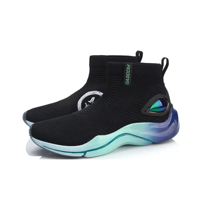 LiNing Explosive Point Non slip Lightweight High Top Basketball Shoes Men's Standard Black-2