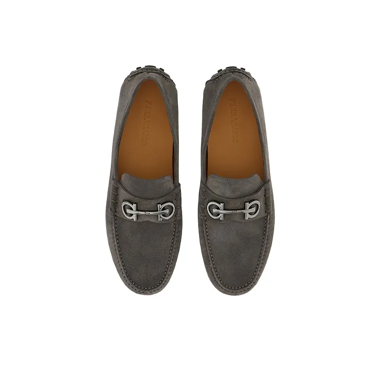 FERRAGAMO Gancini Suede Driving Shoes-2