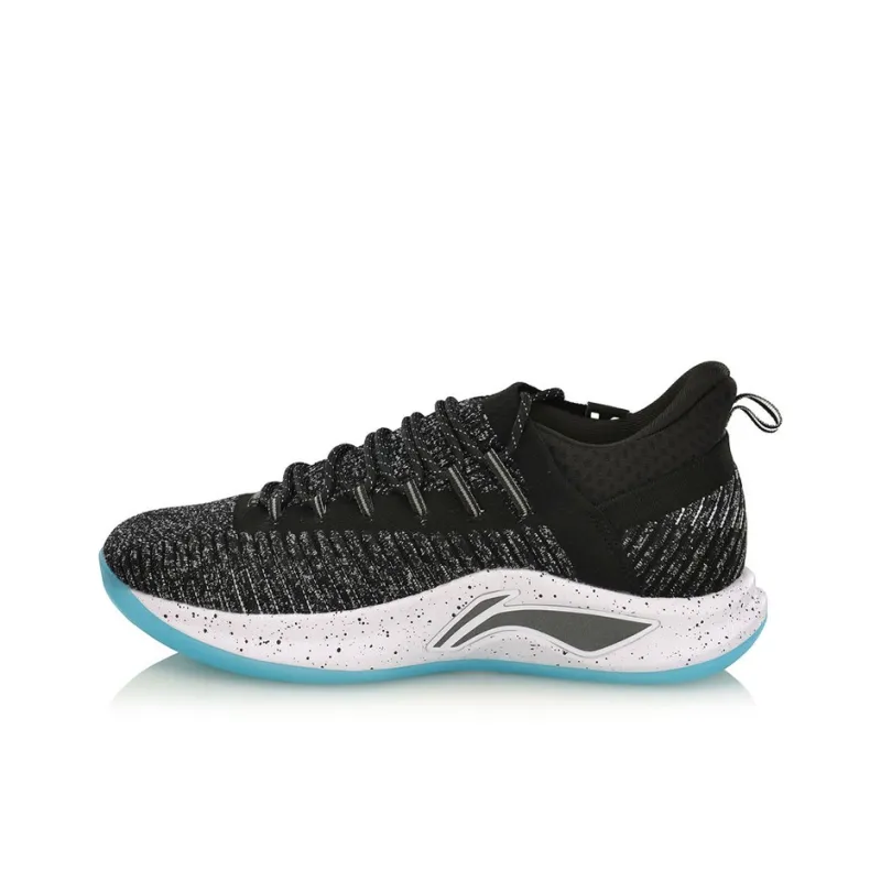 LiNing Speed 5 Cushioned Slip-Resistant Breathable Low-Top Basketball Shoes Men's Black White-0