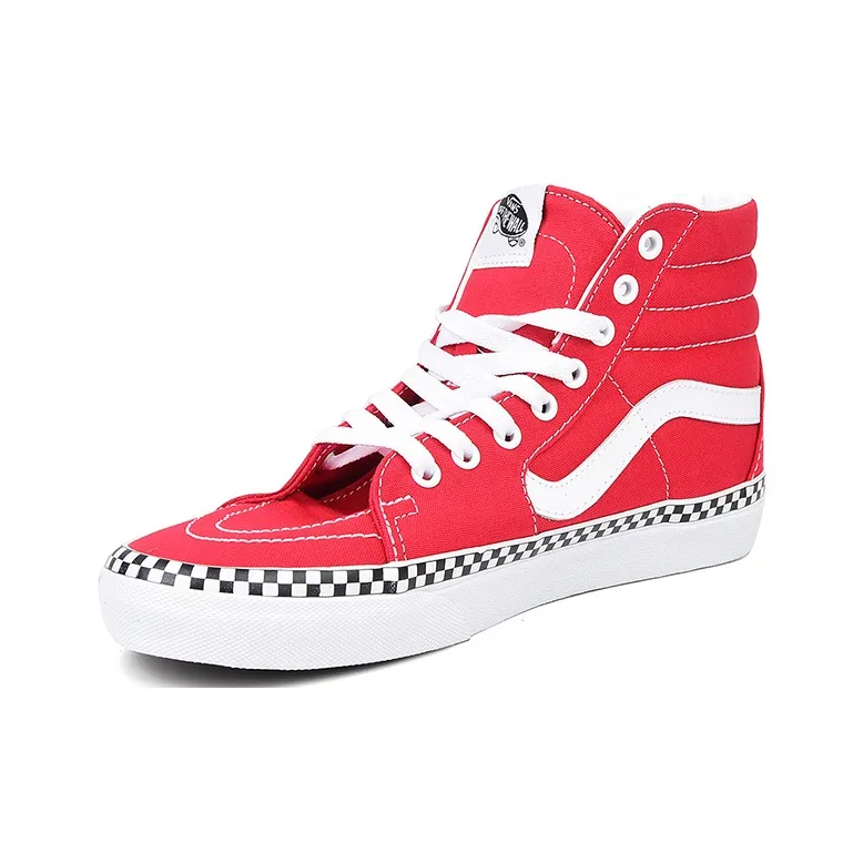 Vans SK8 Hi Check Foxing - Racing Red-1
