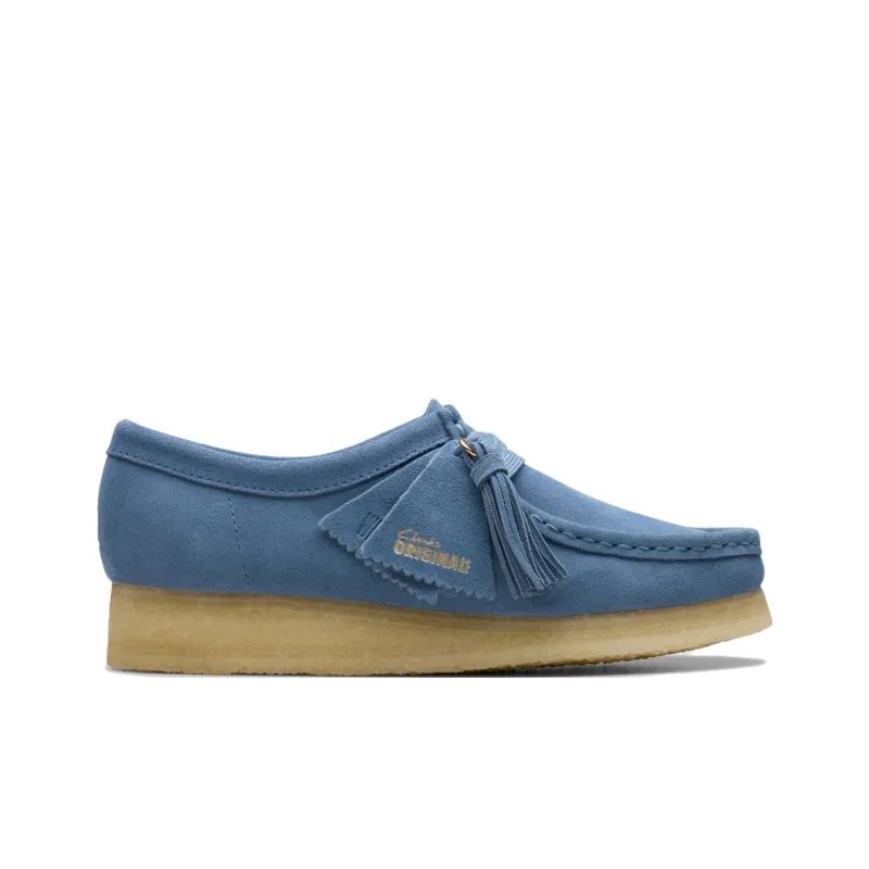 Clarks Suede Wear Resistant Low Top Casual Shoes Women's Blue-1
