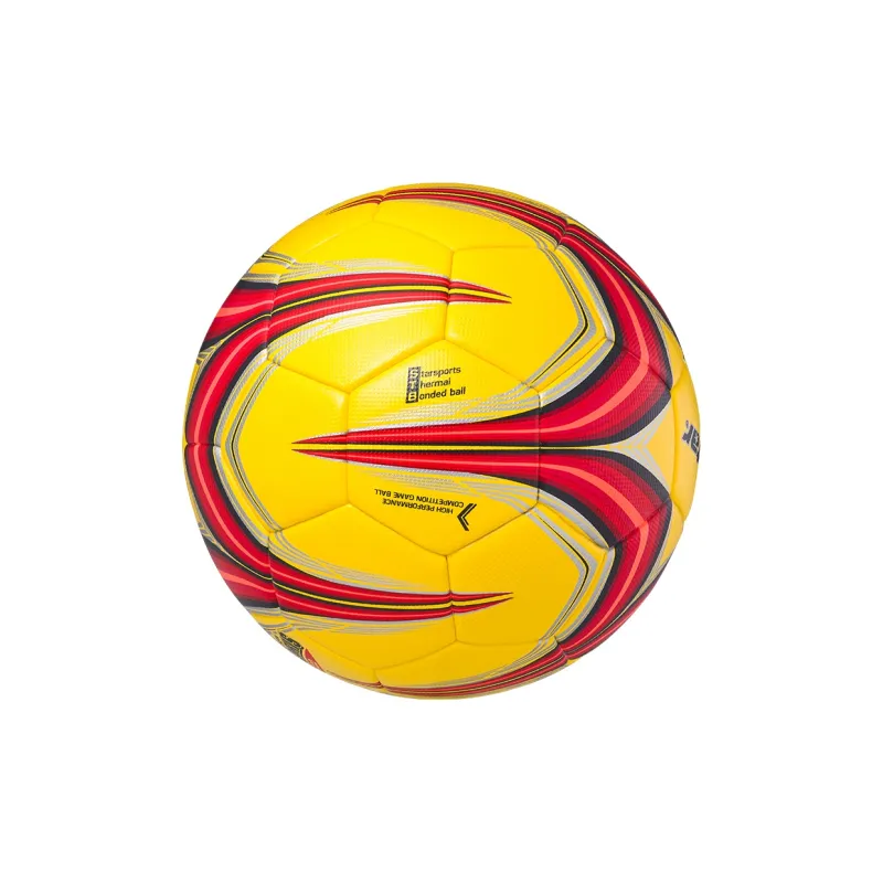 Star Size 5 Standard Ball Soccer PU Seamless Thermal bonding Unisex Red Yellow-3