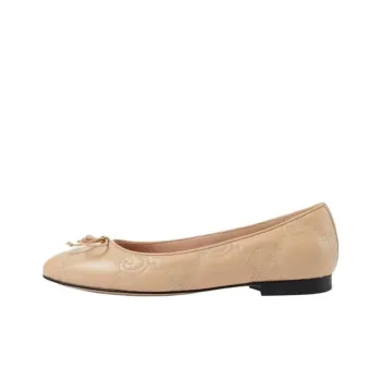 GUCCI GG Matelassé Ballet Shoes Women's Beige