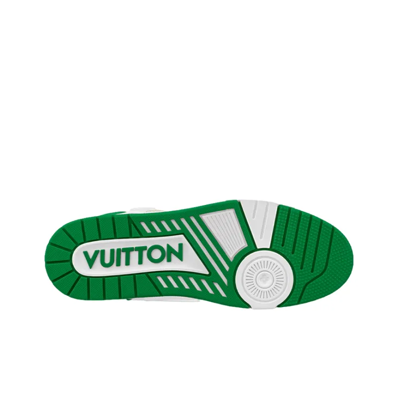 LOUIS VUITTON Trainer Low Top Stylish Skateboarding Shoes Unisex White Green-4