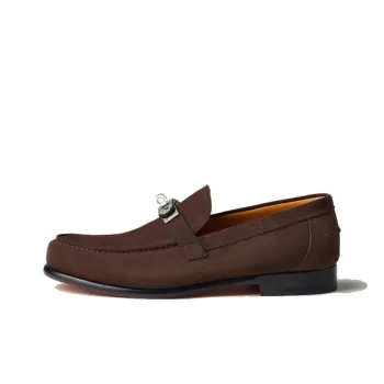 HERMES Destin Loafers Men's Brown