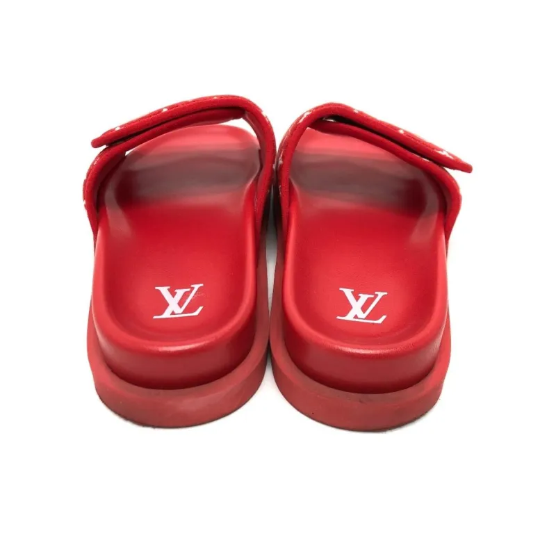 LOUIS VUITTON Miami Slide Slippers Men's Red-4