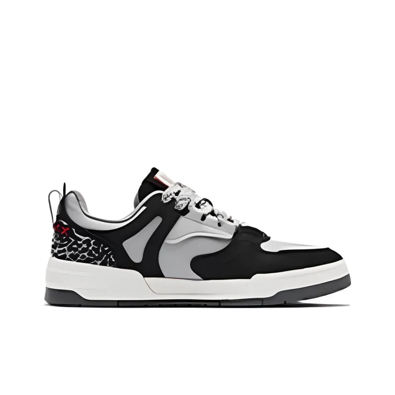 QIAODAN Inheritance 2.0 Enablement 2.0 Wear Resistant Low Top Skateboard Shoes Black Gray-1