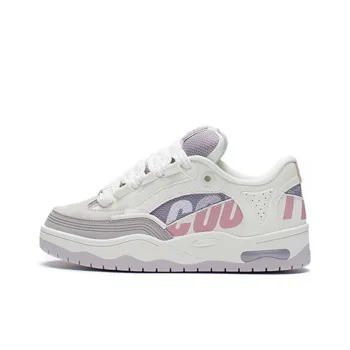 LiNing CF Tracing Cushioning Anti Slip And Wear Resistant Low Top Casual Shoes Women's White Purple