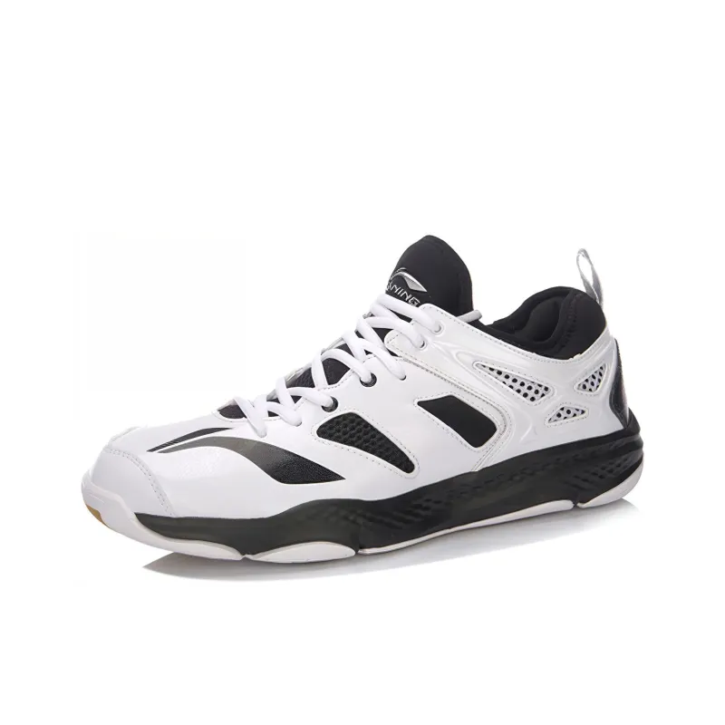 LiNing Cloud Motion Slip Resistant Lightweight Abrasion Resistant Low Top Badminton Shoes Men's White-1