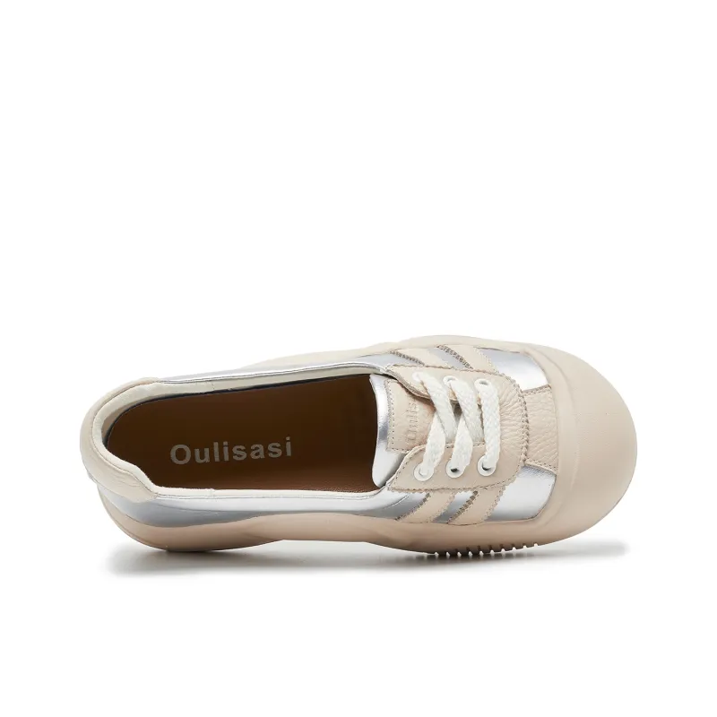 OULISASI Height Increasing Wear-Resistant Low-Top Casual Shoes Women's-2
