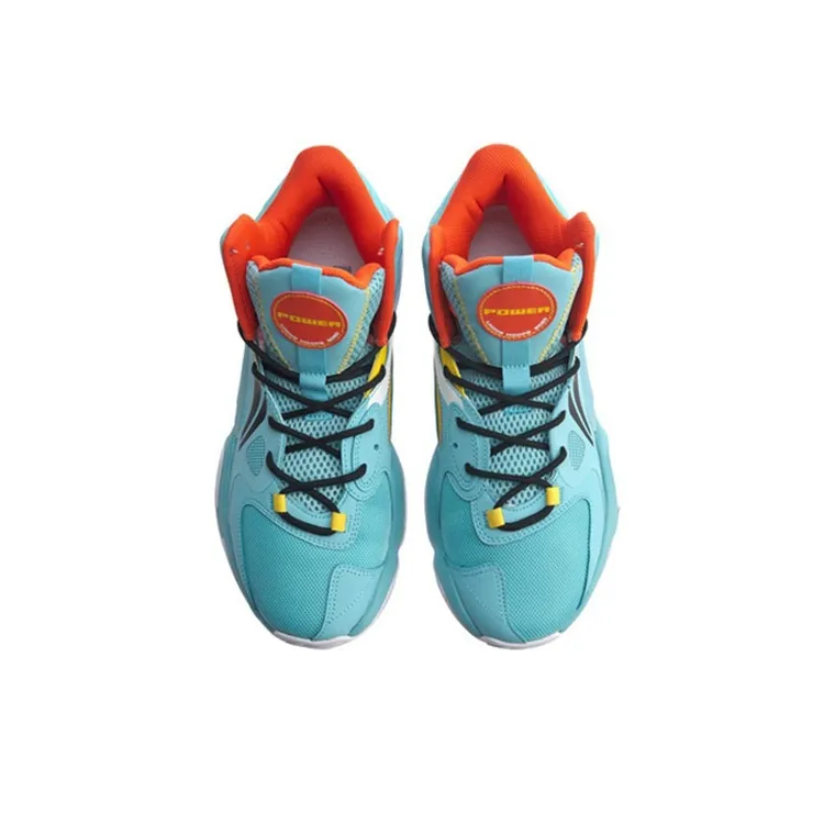 LiNing Power 6 V2 Cushioned Slip Resistant Mid Top Basketball Shoes Men's Blue-3