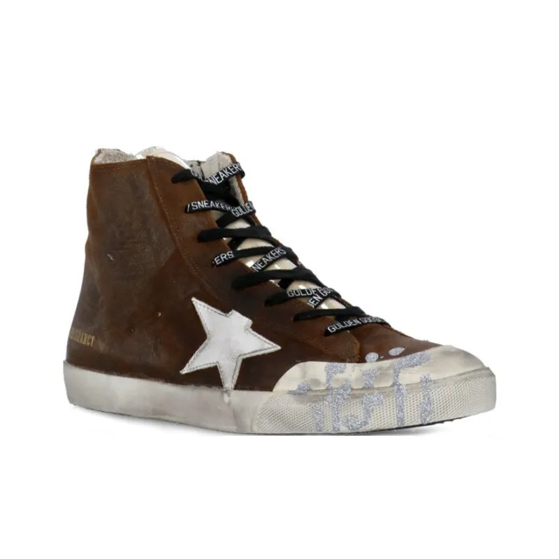 Golden Goose Francy Stylish Skateboarding Shoes Men's Brown-2