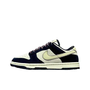 Nike Dunk Anti Slip Wear Resistant Low Top Skateboard Shoes Men's White Dark Blue