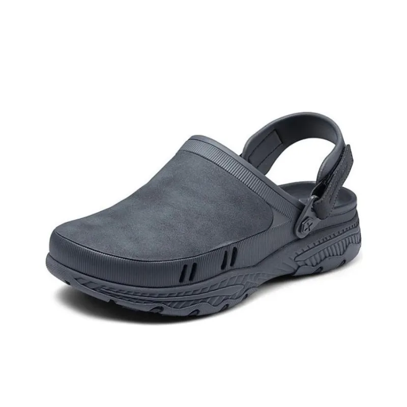 Skechers Foamies Rubber Sole Closed Toe Slippers Men's Gray-2