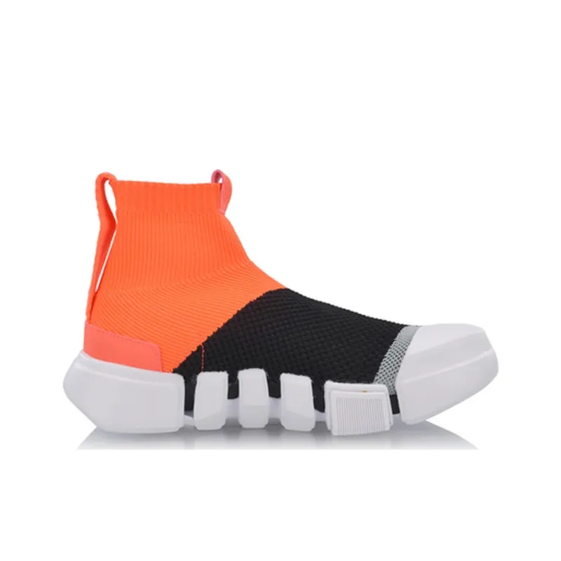 LiNing Essence 2 Wmns Sock-Like Casual Sport Shoes - Black/Orange/White | Stock Clearance-1