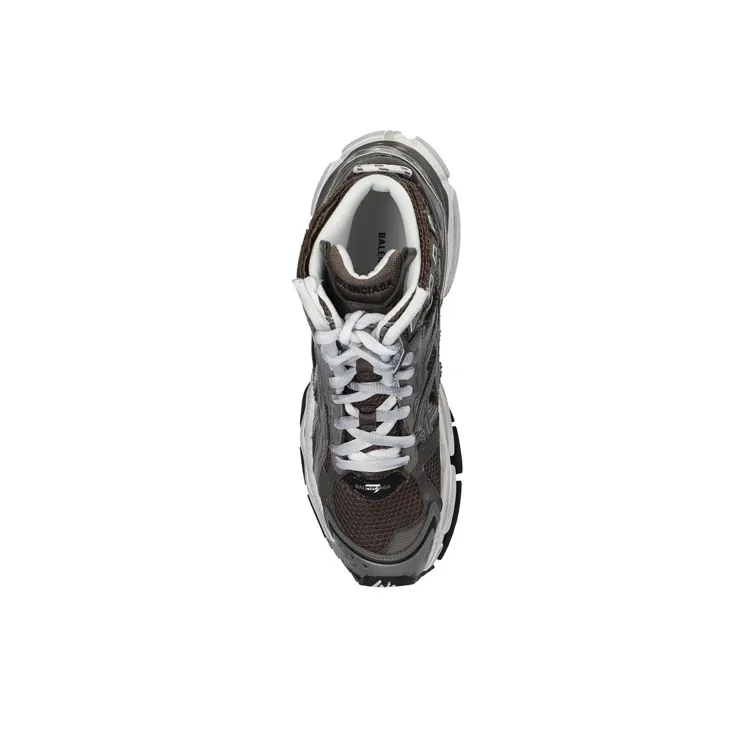 Balenciaga Runner High Top Sneakers 'Grey Nylon Suede Like Fabric'-4