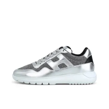 HOGAN Interactive³ Slip-Resistant Low-Top Sports Casual Shoes Women's Silver Black