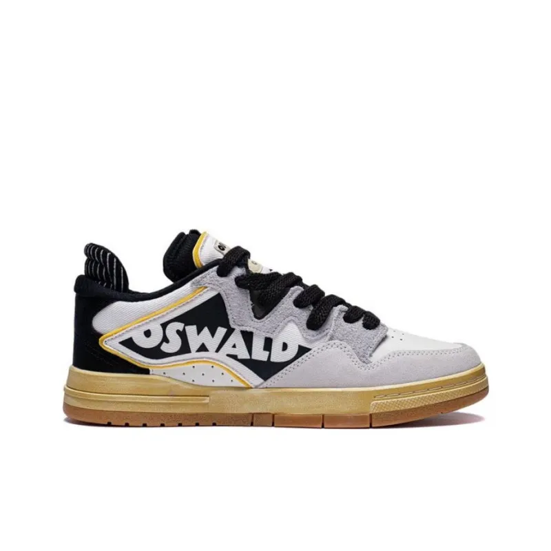 DISHINI x LiNing Wei Wu PRO OSWALD Abrasion Resistant Breathable Low Top Skateboard Shoes Men's White Black-1