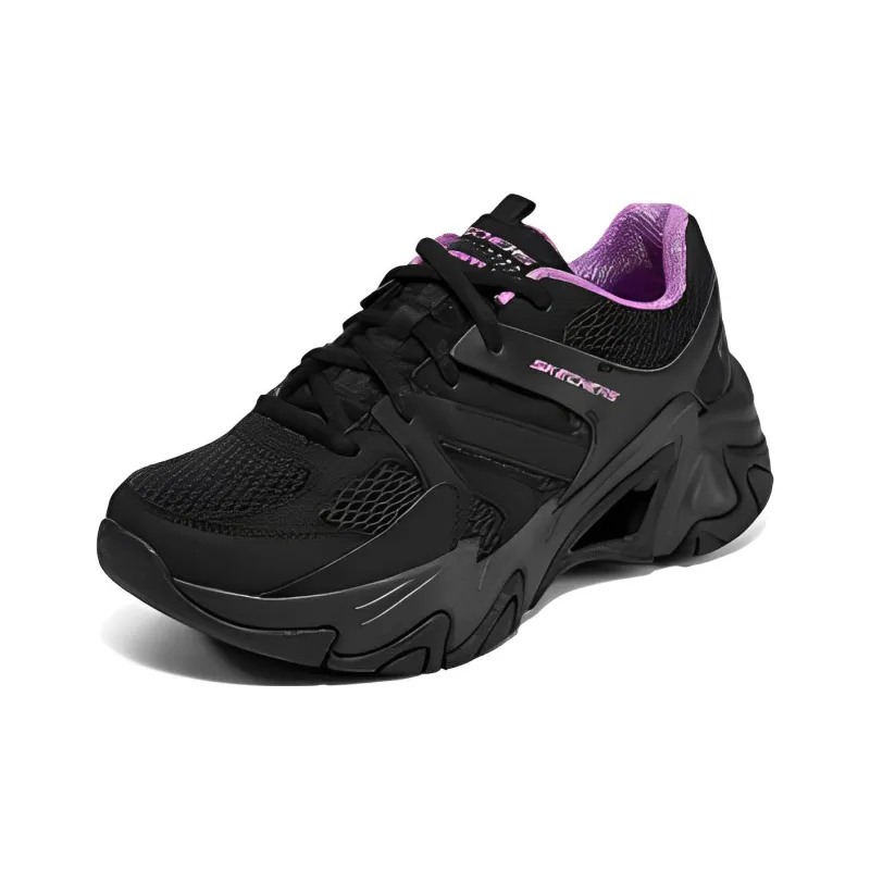 Skechers Stamina V3 Street Cushioning Anti-Slip And Wear-Resistant Low-Top Casual Shoes Women's Black Purple-2