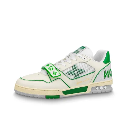 LOUIS VUITTON Trainer Casual Shoes Men Low-Top White/Green