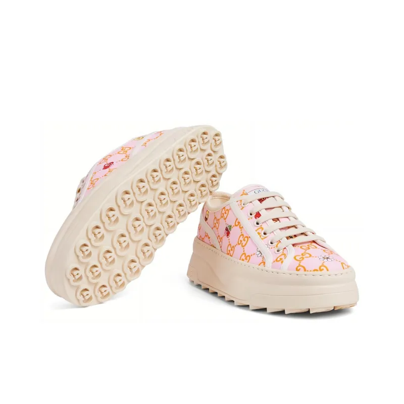 GUCCI Low Top Skateboard Shoes Women's Pink-5