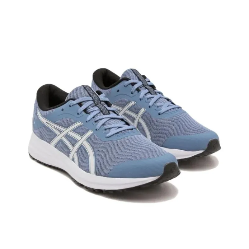 Asics Patriot 12 Durable Breathable Low-Top Running Shoes Blue Gray White-2