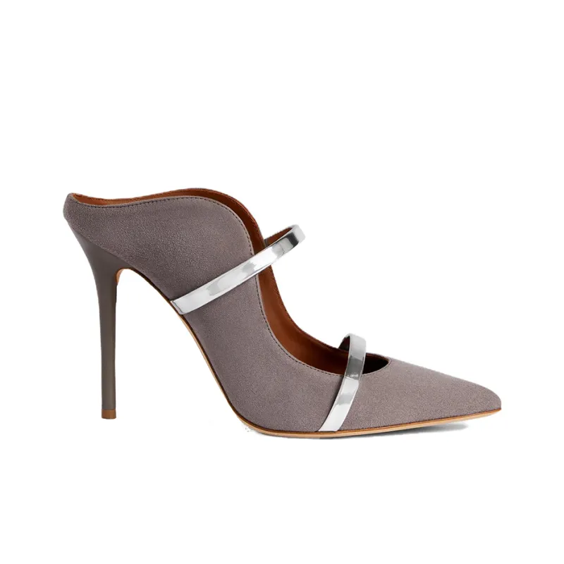 Malone Souliers Maureen Wrap-toe Slippers 10cm Women's Gray-1