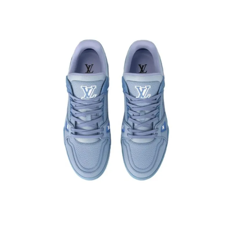 LOUIS VUITTON LV Trainer Light Blue White-3
