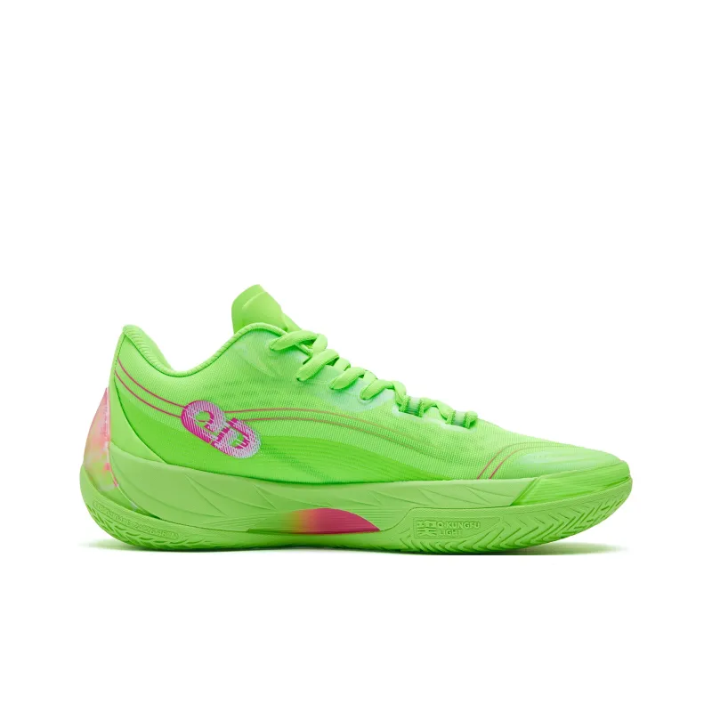 QIAODAN Poisonous Fangs 3.0 Basketball Shoes Men Low Top Shiny Green/Neon Green-1