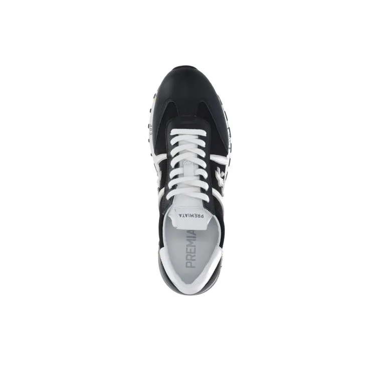 PREMIATA Lucy Cushioning Wear-Resistant Low-Top Casual Shoes Women's Black White-3