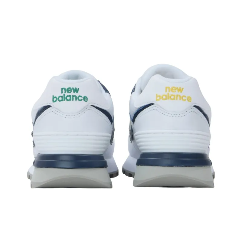 New Balance 574 White Navy Green Yellow Women's-4