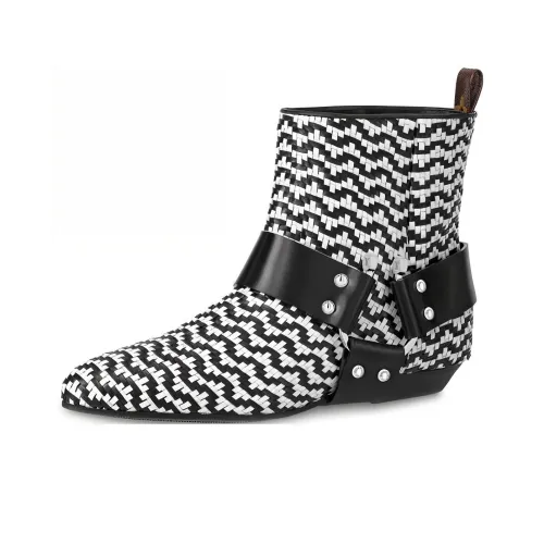 LOUIS VUITTON Rhapsody Ankle Boots Women's Black/White