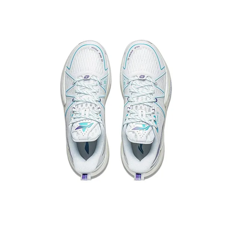 LiNing Lightning Speed 1.5 1.5 Cushioning Wear Resistant Rebound Low Top Basketball Shoes Men's White Blue Purple-2